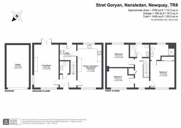 Floor Plan Image for 3 Bedroom Detached House for Sale in Stret Goryan, Nansledan