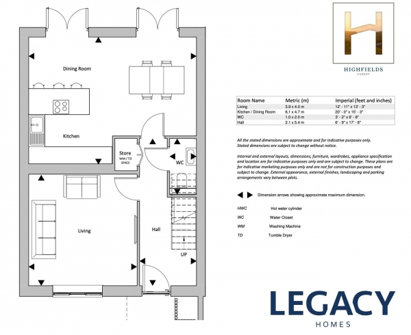 Floor Plan Image for 4 Bedroom Semi-Detached House for Sale in Highfields, Cubert