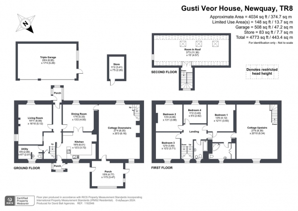 Floor Plan Image for 4 Bedroom Detached House for Sale in Gusti Veor House, Gusti Veor, Newquay