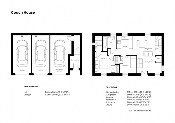 Floor Plan Image for 2 Bedroom Coach House for Sale in Trevemper, Newquay