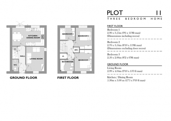 Floor Plan Image for 3 Bedroom Semi-Detached House for Sale in Nansledan, Newquay