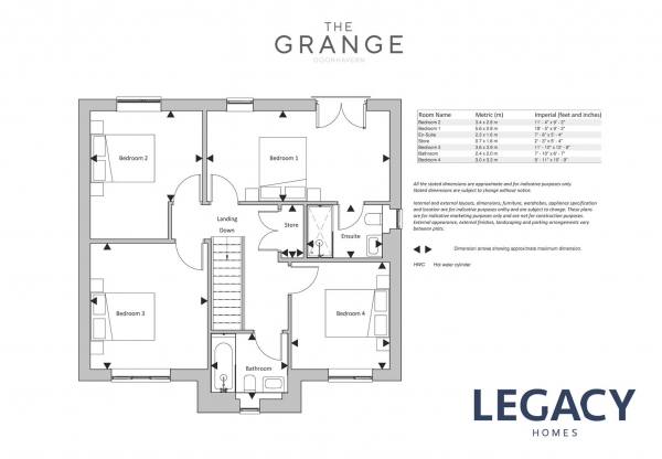 Floor Plan Image for 4 Bedroom Detached House for Sale in The Grange, Goonhavern