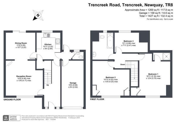 Floor Plan Image for 3 Bedroom Detached Bungalow for Sale in Trencreek Road, Trencreek, Newquay