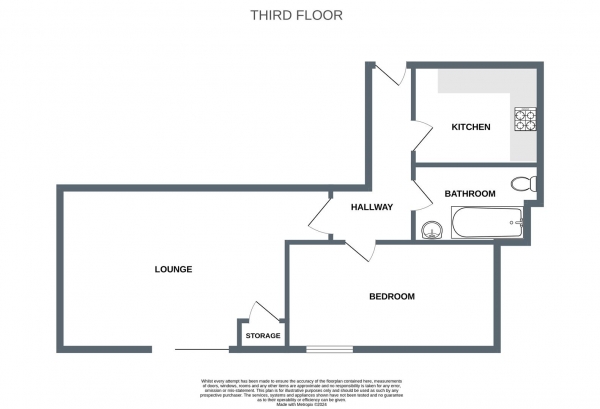 Floor Plan Image for 1 Bedroom Apartment for Sale in Astor Court, Newquay