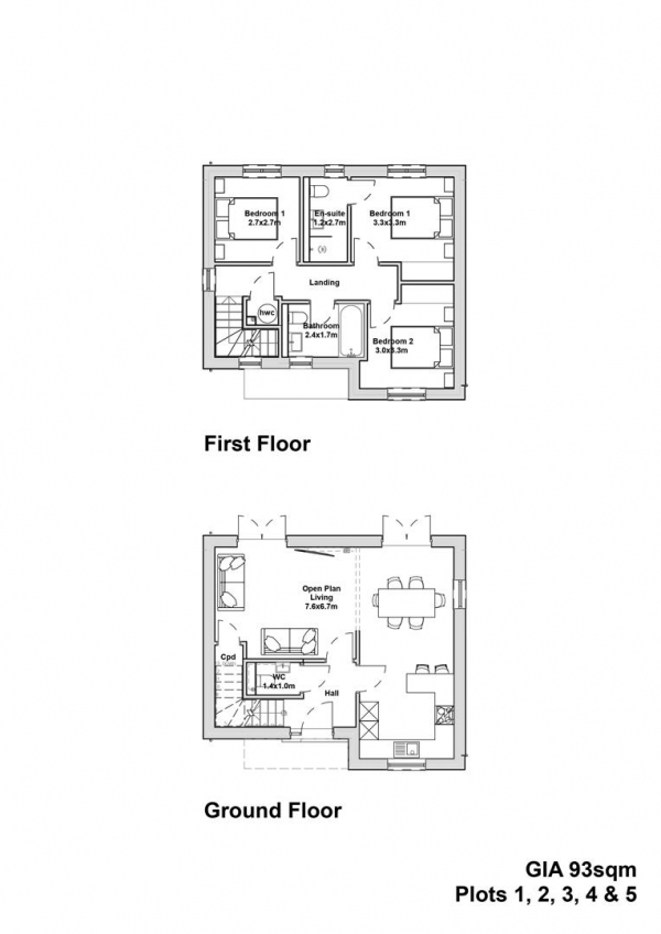 Floor Plan Image for 3 Bedroom Detached House for Sale in Oakwood, St Columb Major