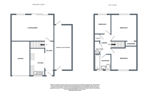 Floor Plan Image for 3 Bedroom End of Terrace House for Sale in Polwhele Road, Newquay