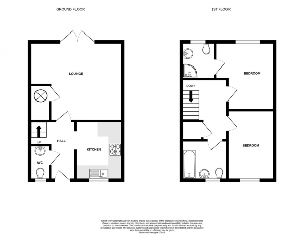 Floor Plan Image for 2 Bedroom Terraced House for Sale in Shared Ownership, Cubert