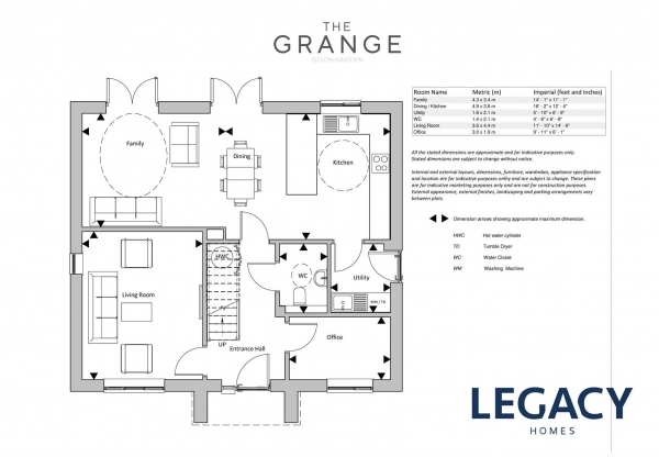 Floor Plan Image for 4 Bedroom Detached House for Sale in The Grange, Goonhavern