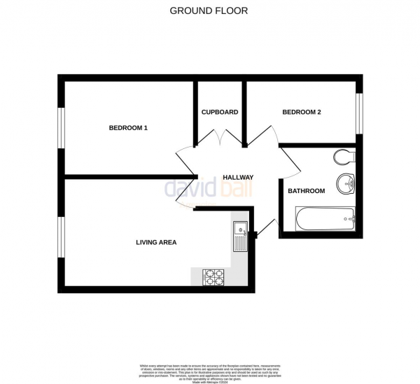 Floor Plan Image for 2 Bedroom Apartment for Sale in Linden Avenue, Newquay