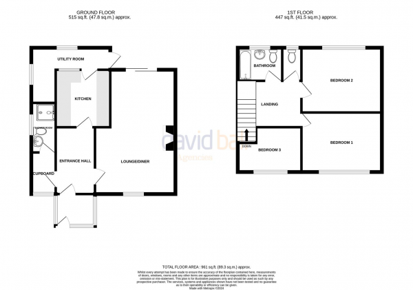 Floor Plan Image for 3 Bedroom Semi-Detached House for Sale in Parkland Close, Newquay