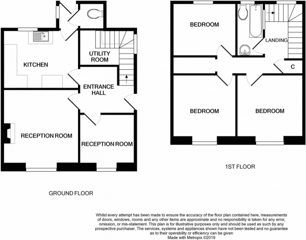 Floor Plan Image for 3 Bedroom Semi-Detached House for Sale in Trelavour Road, St. Dennis, St. Austell