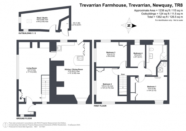 Floor Plan Image for 4 Bedroom Semi-Detached House for Sale in Trevarrian, Newquay