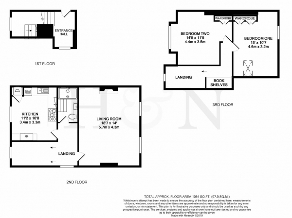Floor Plan for 2 Bedroom Flat for Sale in Buckingham Road, Brighton, BN1, 3RH -  &pound450,000