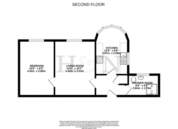 Floor Plan Image for 1 Bedroom Retirement Property for Sale in Harewood Court, Wilbury Road, Hove