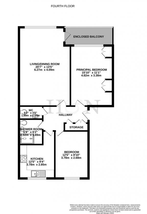 Floor Plan Image for 2 Bedroom Flat for Sale in Braemore Court, Kingsway, Hove