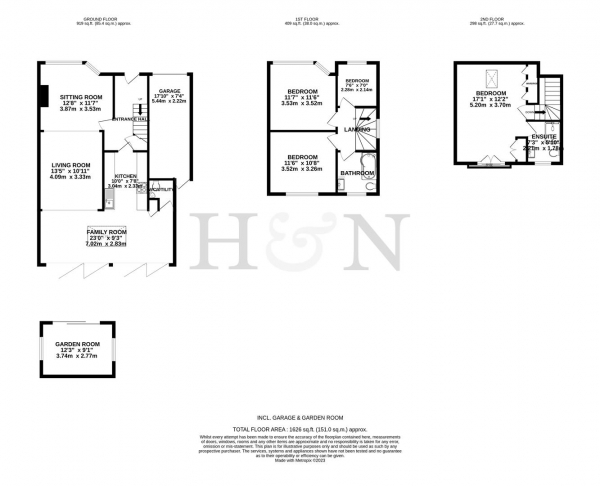 Floor Plan Image for 4 Bedroom Property for Sale in Elm Drive, Hove