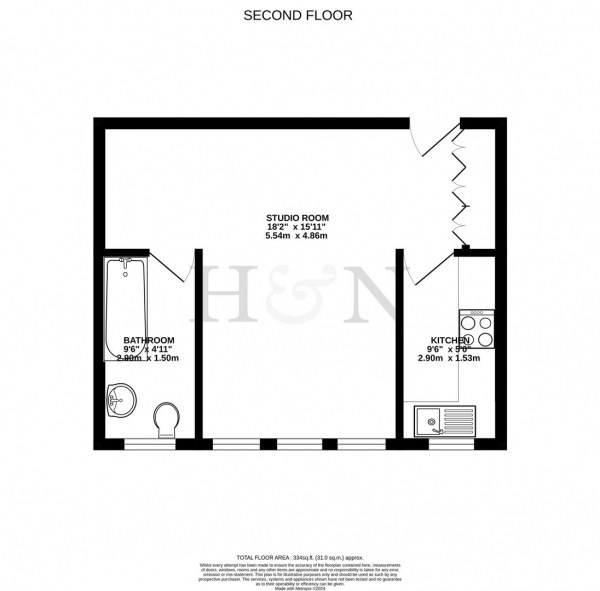 Floor Plan Image for Studio for Sale in Brighton Seafront, Kings Road, Brighton