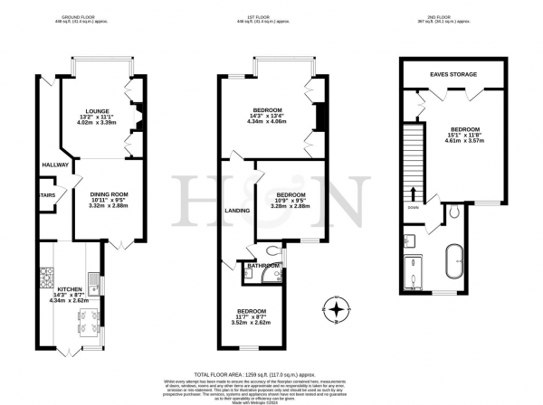 Floor Plan Image for 4 Bedroom Property for Sale in Linton Road, Hove