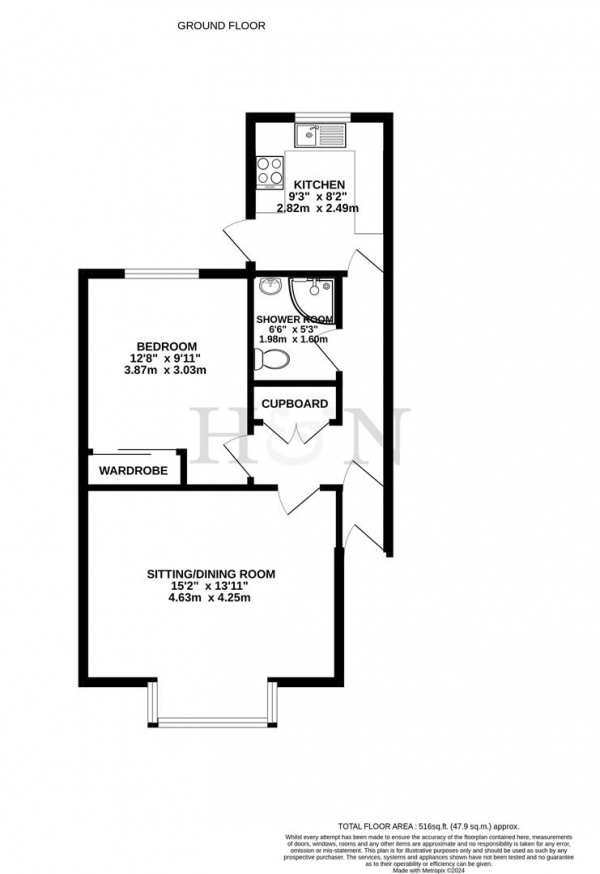 Floor Plan Image for 1 Bedroom Retirement Property for Sale in Westbourne Street, Hove