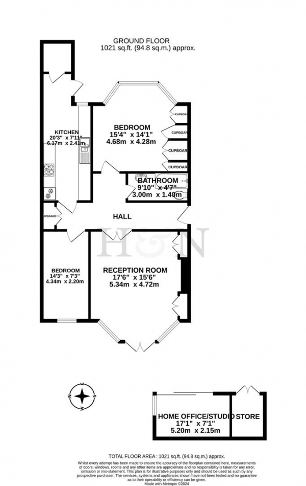 Floor Plan Image for 2 Bedroom Flat for Sale in Wilbury Road, Hove