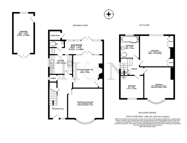 Floor Plan Image for 3 Bedroom Semi-Detached House for Sale in Cranmer Avenue, Hove