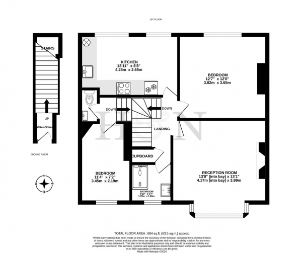 Floor Plan Image for 2 Bedroom Flat for Sale in St. Leonards Gardens, Hove