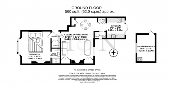 Floor Plan Image for 1 Bedroom Flat for Sale in Buckingham Place, Brighton