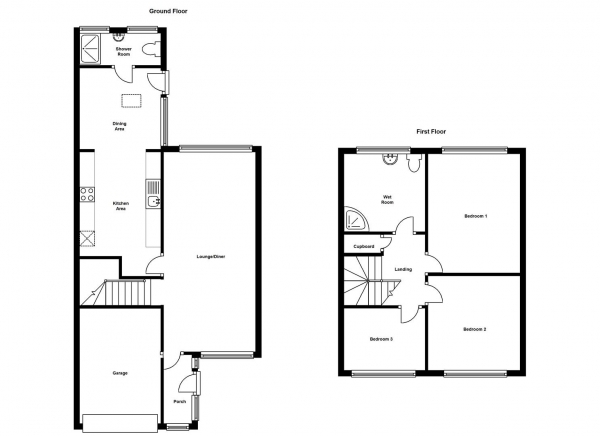 Floor Plan Image for 3 Bedroom End of Terrace House for Sale in Trenance Road, Exhall, Coventry