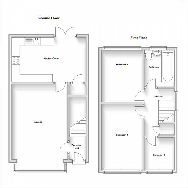 Floor Plan Image for 3 Bedroom Semi-Detached House for Sale in Glenmore Drive, Longford, Coventry