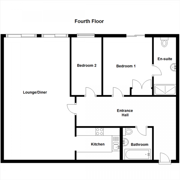 Floor Plan Image for 2 Bedroom Apartment for Sale in Riley House, Manor House Drive