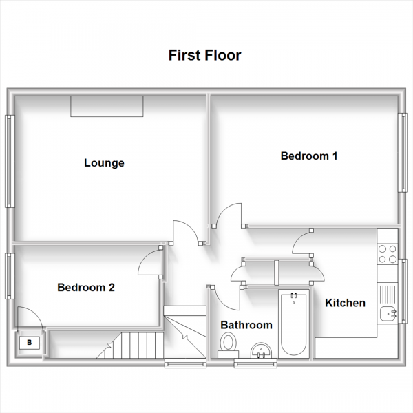 Floor Plan Image for 2 Bedroom Maisonette for Sale in Dillam Close, Longford, Coventry