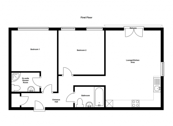 Floor Plan Image for 2 Bedroom Apartment for Sale in Border Court, Stoke, Coventry