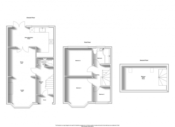 Floor Plan Image for 3 Bedroom Terraced House for Sale in Lincroft Crescent, Chapelfields, Coventry