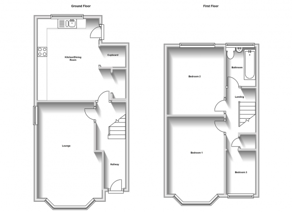 Floor Plan Image for 3 Bedroom Semi-Detached House for Sale in Clark Street, Bell Green, Coventry