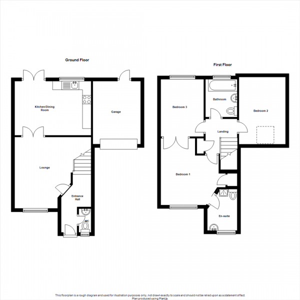 Floor Plan for 3 Bedroom Detached House for Sale in Dorothy Powell Way, Walsgrave On Sowe, Coventry, CV2, 2TN - Guide Price &pound209,950