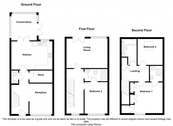 Floor Plan Image for 3 Bedroom Town House for Sale in Tremelay Drive, Tile Hill, Coventry