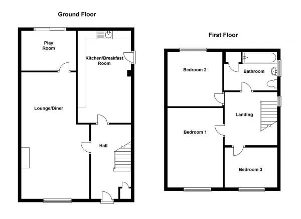 Floor Plan Image for 3 Bedroom Semi-Detached House for Sale in Ringwood Highway, Potters Green, Coventry