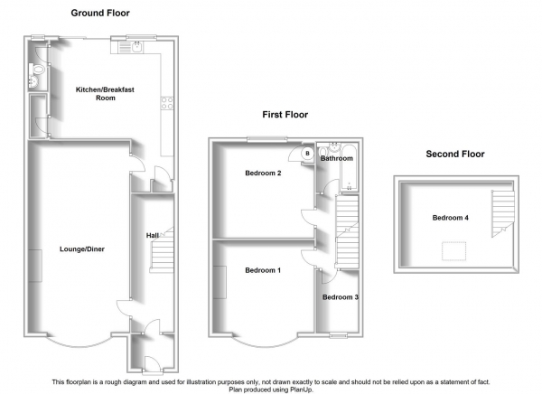 Floor Plan for 3 Bedroom Property for Sale in Yule Road, Wyken, Coventry, CV2, 3DB -  &pound179,950