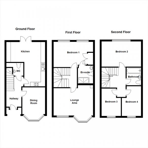 Floor Plan Image for 4 Bedroom Town House for Sale in Humber Road, Stoke Village, Stoke, Coventry