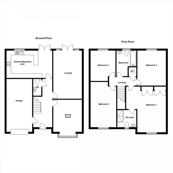 Floor Plan Image for 4 Bedroom Detached House for Sale in Bellerose Close, Bannerbrook Park Estate, Coventry