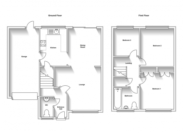 Floor Plan Image for 3 Bedroom Detached House for Sale in Greenleaf Close, Mount Nod, Coventry