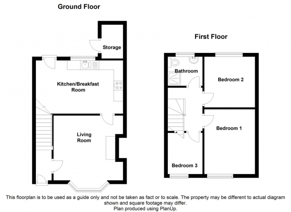 Floor Plan Image for 3 Bedroom End of Terrace House for Sale in Pearson Avenue, Courthouse Green, Coventry