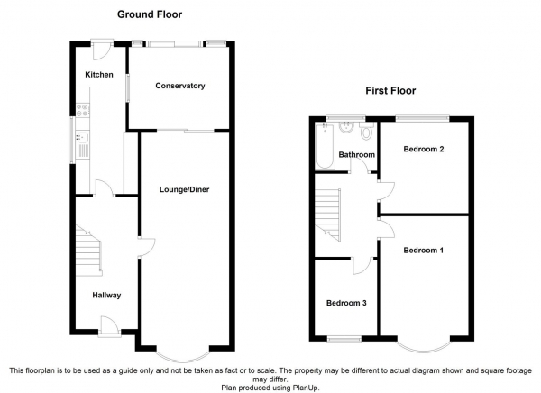 Floor Plan Image for 3 Bedroom End of Terrace House for Sale in Dartmouth Road, Wyken, Coventry