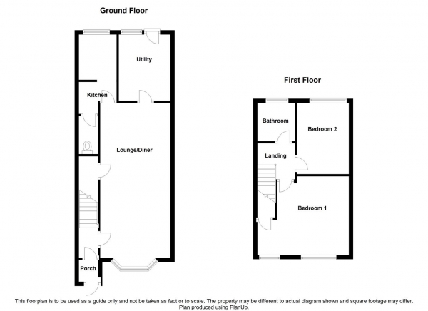 Floor Plan for 2 Bedroom End of Terrace House for Sale in Farndale Avenue, Holbrooks, Coventry, CV6, 4LS - Guide Price &pound135,000