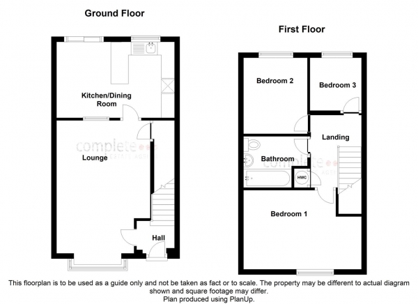 Floor Plan for 3 Bedroom Semi-Detached House for Sale in Stretton Avenue, Chapel Farm, Willenhall, Coventry, CV3, 3HQ - Guide Price &pound159,950