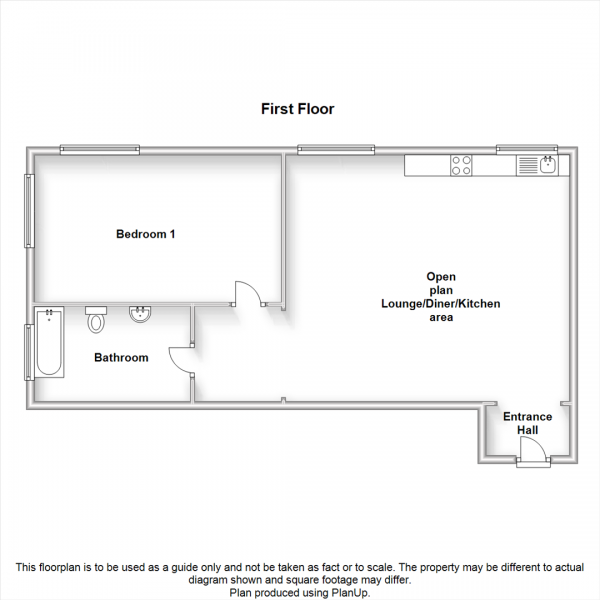 Floor Plan for 1 Bedroom Apartment for Sale in Olton Bridge, Warwick Road, Solihull, B92, 7AH -  &pound160,000