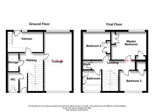 Floor Plan for 3 Bedroom End of Terrace House for Sale in Hopedale Close, Wyken, Coventry, CV2, 5AP - Offers Over &pound130,000