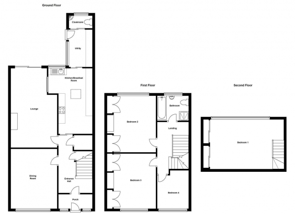 Floor Plan Image for 4 Bedroom Terraced House for Sale in Gretna Road, Green Lane, Coventry