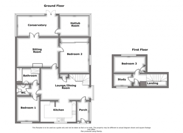 Floor Plan for 3 Bedroom Detached Bungalow for Sale in Lower Eastern Green Lane, Coventry, CV5, 7LR - Offers Over &pound289,950