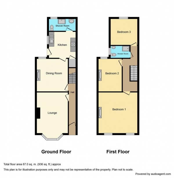 Floor Plan for 3 Bedroom Terraced House for Sale in Kingsland Avenue, Chapelfields, Coventry, CV5, 8DZ - Offers Over &pound160,000